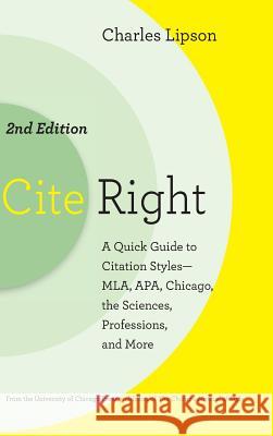 Cite Right Charles Lipson 9780226484631 The University of Chicago Press - książka