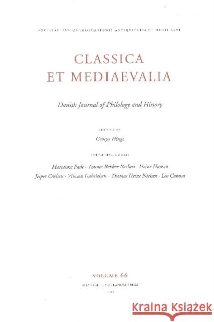 Classica et Mediaevalia vol. 66 George Hinge   9788763546041 Museum Tusculanum Press - książka