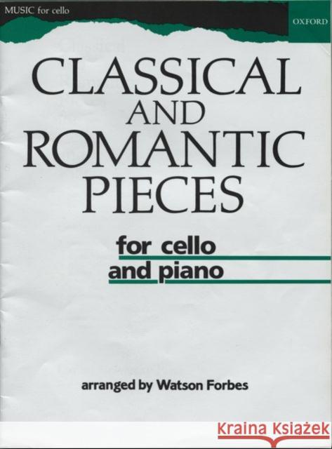 Classical and Romantic Pieces for Cello  9780193564718 Oxford University Press - książka