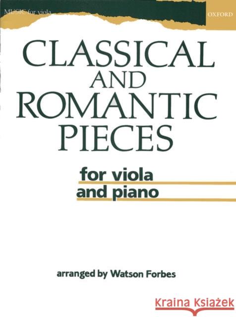 Classical and Romantic Pieces for Viola  9780193565012 Oxford University Press - książka