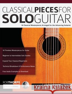 Classical Pieces for Solo Guitar Rob Thorpe Joseph Alexander Tim Pettingale 9781789332193 WWW.Fundamental-Changes.com - książka