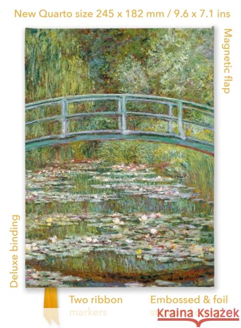 Claude Monet: Bridge over a Pond of Water Lilies (Foiled Quarto Journal)  9781804177563 Flame Tree Publishing - książka