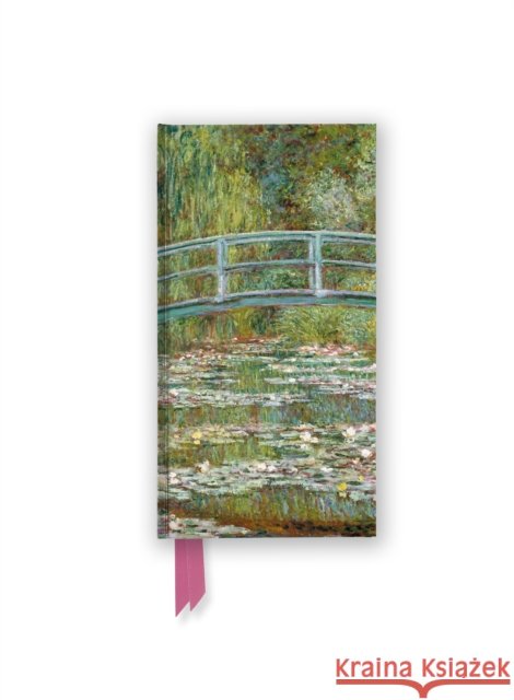 Claude Monet: Bridge over a Pond of Water Lilies (Foiled Slimline Journal)  9781835625293 Flame Tree Gift - książka
