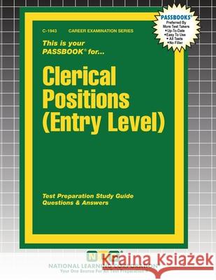 Clerical Positions (Entry Level) Passbooks 9781799319436 National Learning Corp - książka