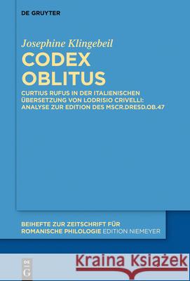Codex oblitus Klingebeil, Josephine 9783110748161 de Gruyter - książka