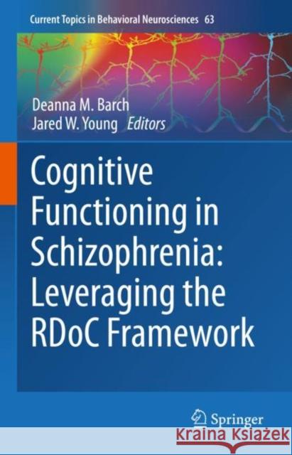 Cognitive Functioning in Schizophrenia:  Leveraging the RDoC Framework Deanna Barch Jared W. Young 9783031264405 Springer - książka