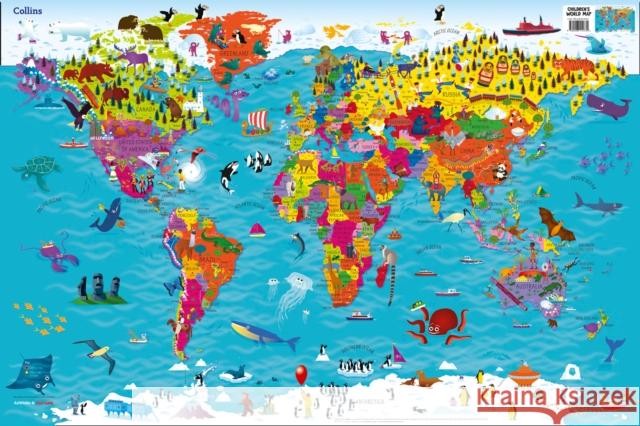 Collins Children’s World Wall Map: An Illustrated Poster for Your Wall Collins Kids 9780008319793 HarperCollins Publishers - książka