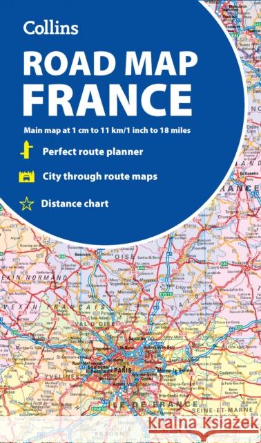 Collins Road Map of France Collins Maps 9780008716486 HarperCollins Publishers - książka