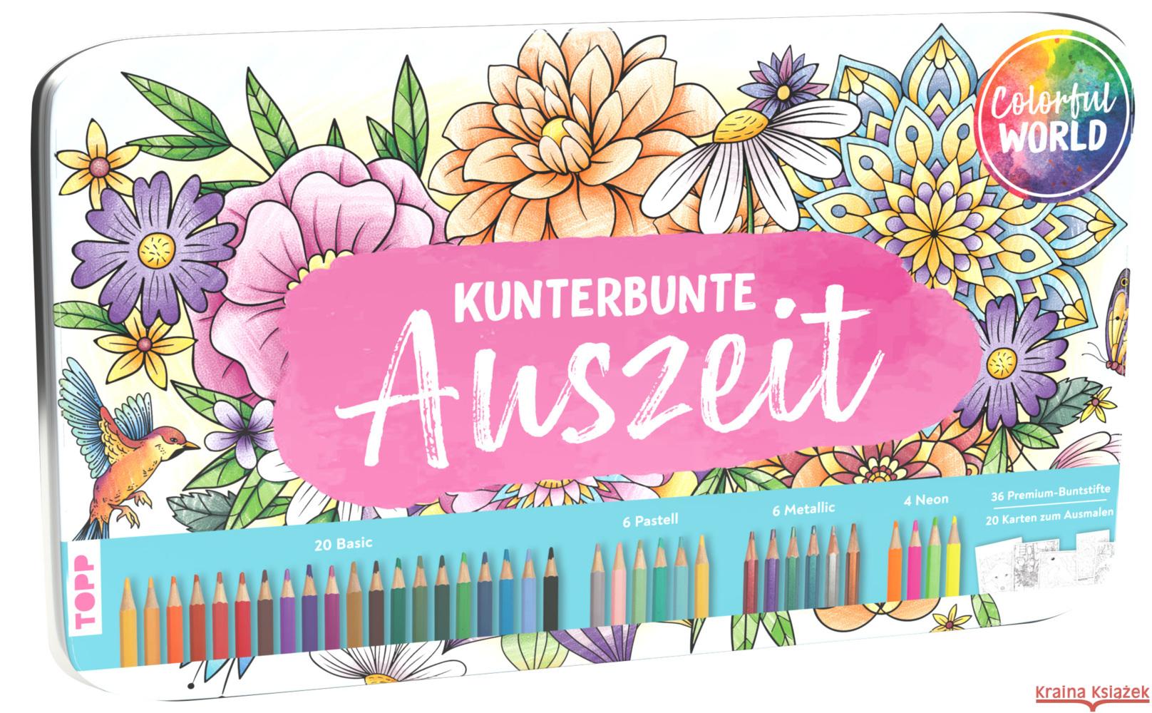 Colorful World Designdose mit 36 Buntstifte Kunterbunte Auszeit frechverlag 4007742185220 Frech - książka