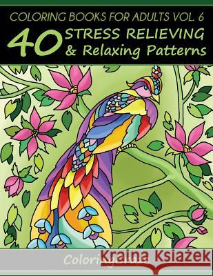 Coloring Books For Adults Volume 6: 40 Stress Relieving And Relaxing Patterns Coloringcraze 9788365560018 Coloringcraze.com - książka