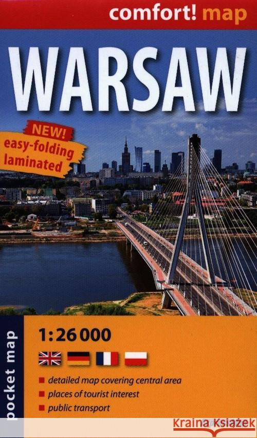 Comfort! map Warsaw 1:26 000 mapa kieszonkowa Praca Zbiorowa 9788381901178 ExpressMap - książka