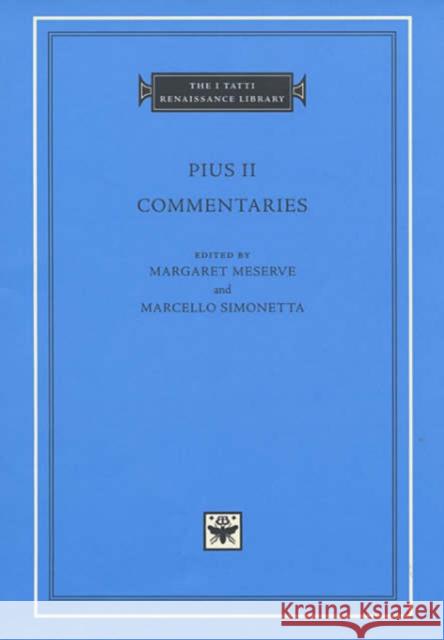 Commentaries Pius II 9780674011649 Harvard University Press - książka