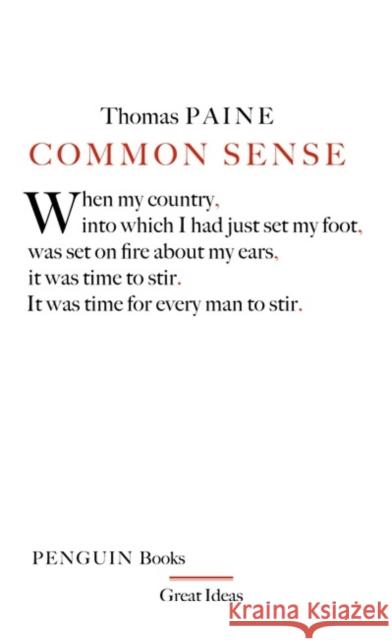 Common Sense Thomas Paine 9780141018904 Penguin Books Ltd - książka