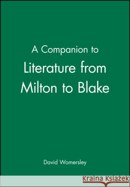 Companion Lit Milton to Blake Womersley, David 9780631212850 Blackwell Publishers - książka