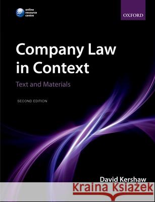 Company Law in Context: Text and Materials David Kershaw 9780199609321  - książka