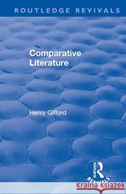 Comparative Literature Henry Gifford 9780367550691 Routledge - książka