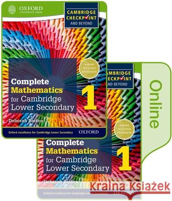 Complete Mathematics for Cambridge Secondary 1 Book 1: Print and Online Student Book Deborah Barton   9780198379638 Oxford University Press - książka