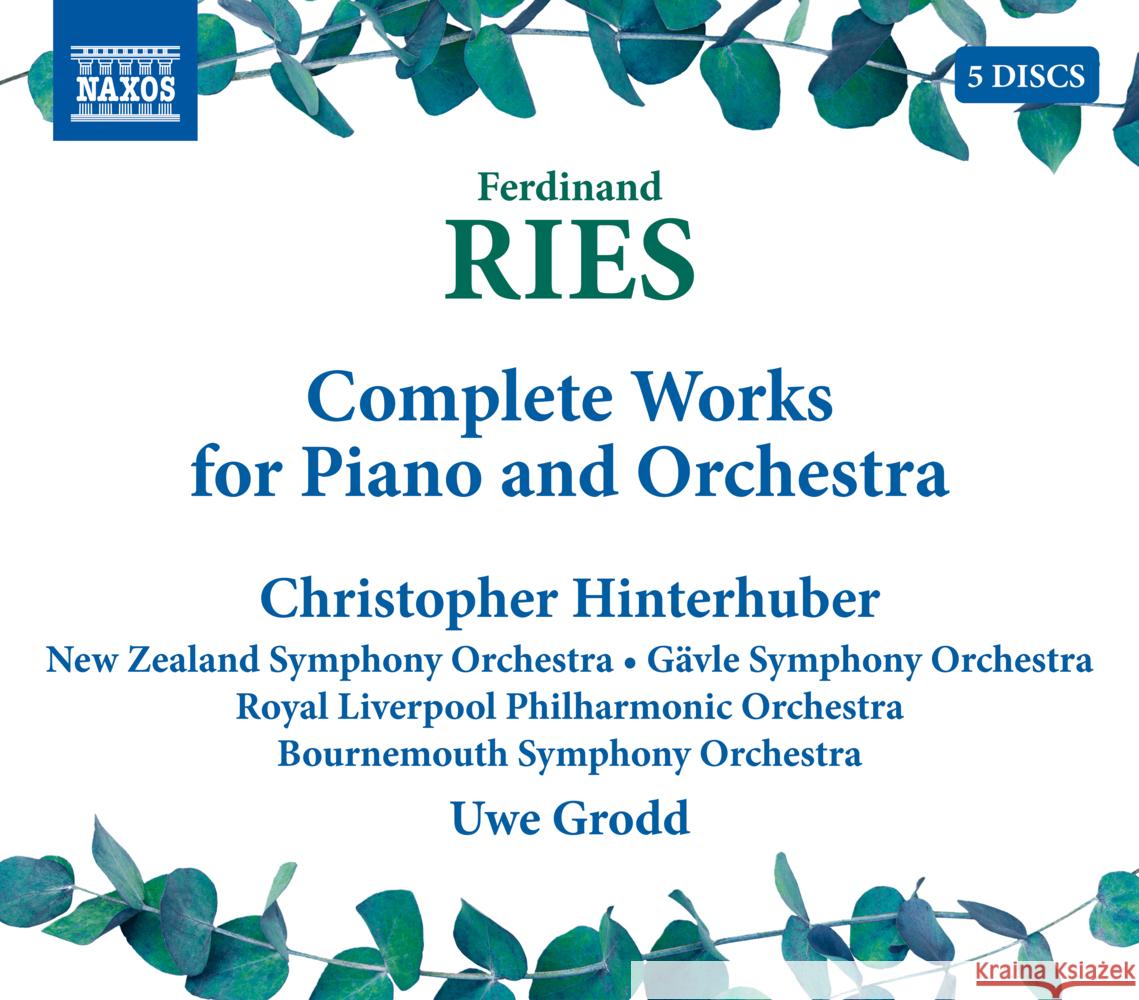 Complete Works for Piano and Orchestra, 5 Audio-CD Ries, Ferdinand 0747313525737 Naxos - książka