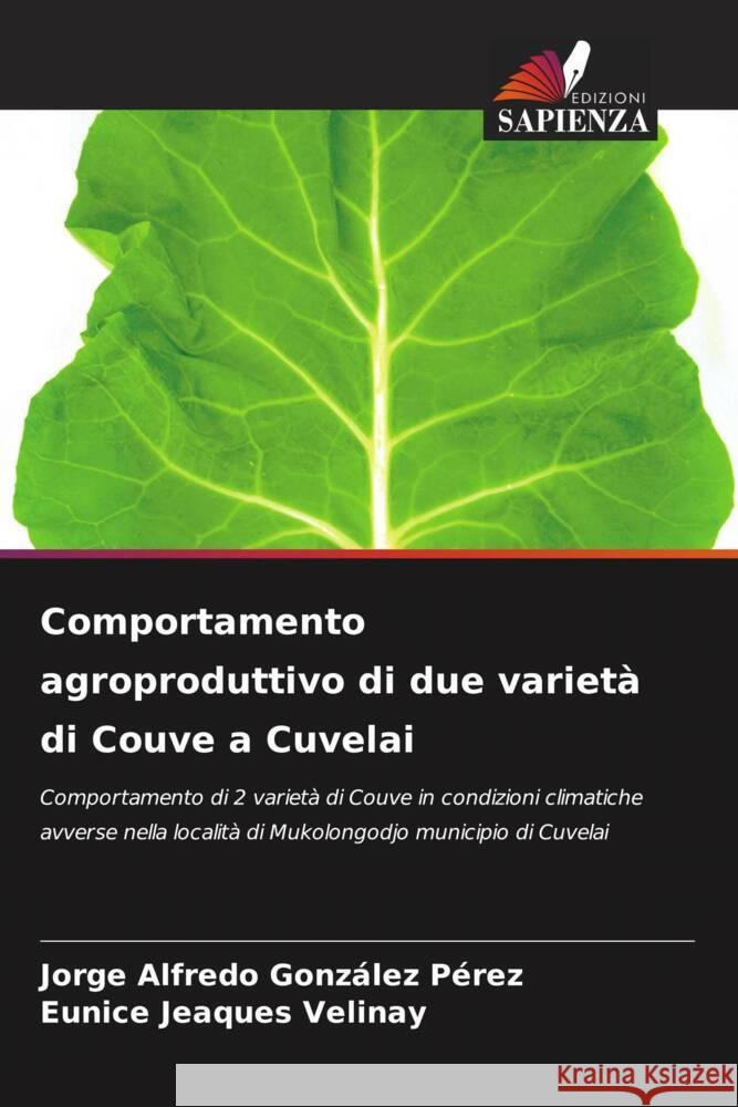 Comportamento agroproduttivo di due varietà di Couve a Cuvelai González Pérez, Jorge Alfredo, Jeaques Velinay, Eunice 9786208569860 Edizioni Sapienza - książka