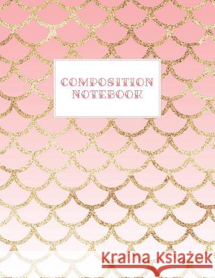 Composition Notebook: Wide-Ruled Coral Mermaid Style Fish Scale Design Happy Print Press 9781073723966 Independently Published - książka