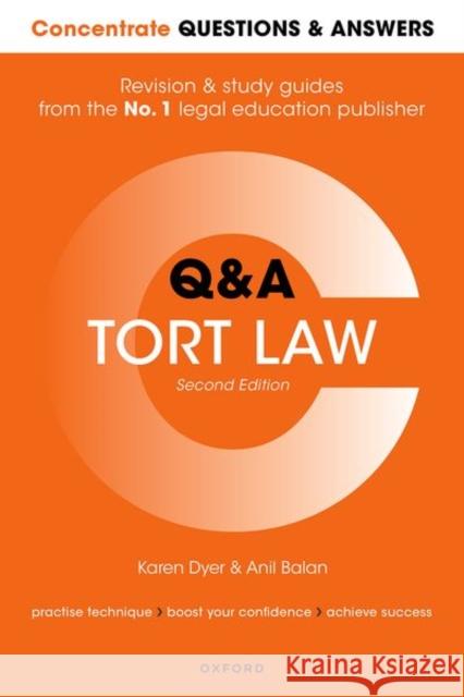 Concentrate Questions and Answers Tort Law: Law Q&A Revision and Study Guide KAREN DYER 9780192865656 Oxford University Press - książka