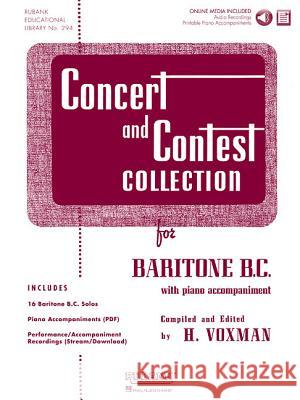 Concert and Contest Collection for Baritone B.C.: Solo Book with Online Media H. Voxman 9781423477297 Rubank Publications - książka