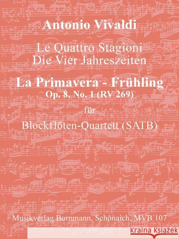 Concerto Op. 8, No. 1 (RV 269) - Frühling Vivaldi, Antonio 9990001334932 Musikverlag Bornmann - książka