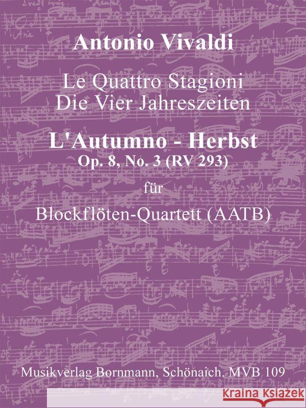 Concerto Op. 8, No. 3 (RV 293) - Herbst Vivaldi, Antonio 9990001334956 Musikverlag Bornmann - książka