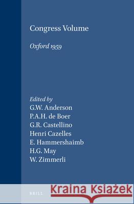 Congress Volume Oxford 1959 G. W. Anderson P. a. H. d G. R. Castellino 9789004281387 Brill - książka