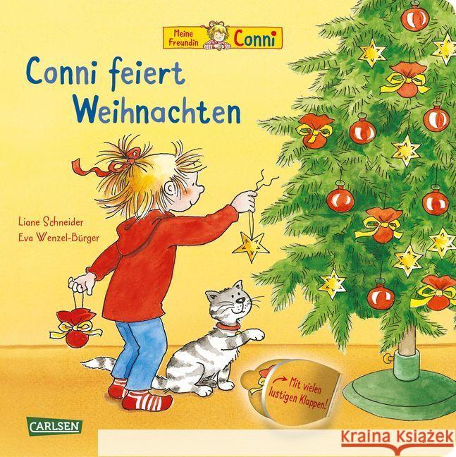 Conni feiert Weihnachten : Mit vielen lustigen Klappen Schneider, Liane 9783551518309 Carlsen - książka