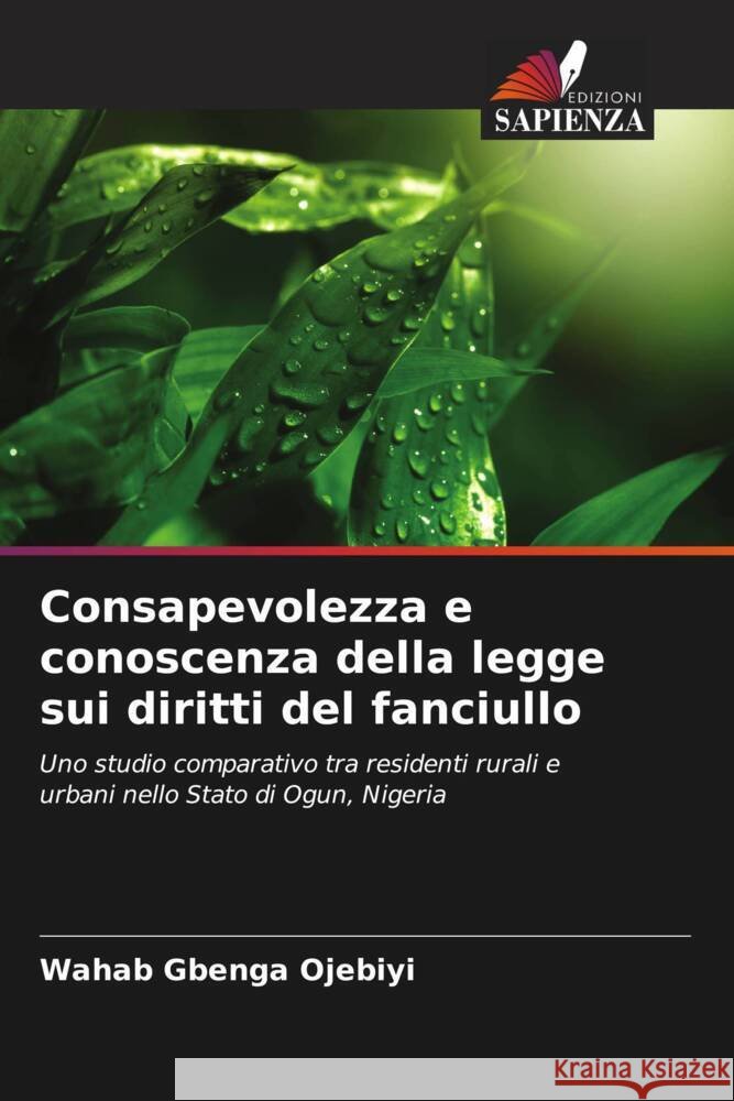 Consapevolezza e conoscenza della legge sui diritti del fanciullo Ojebiyi, Wahab Gbenga 9786206381884 Edizioni Sapienza - książka