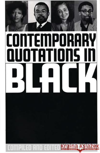 Contemporary Quotations in Black Anita King 9780313291227 Greenwood Press - książka