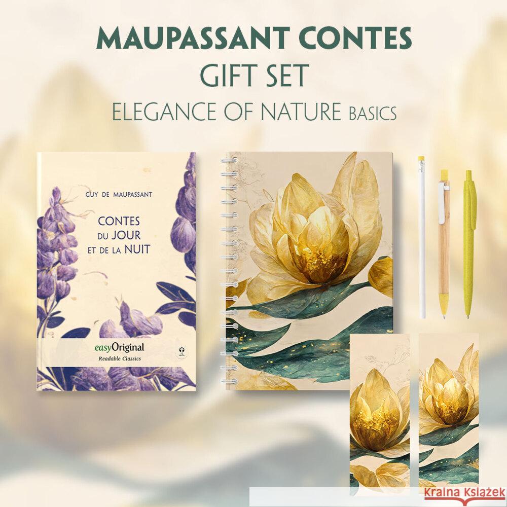 Contes du jour et de la nuit (with audio-online) Readable Classics Geschenkset + Eleganz der Natur Schreibset Basics, m. 1 Beilage, m. 1 Buch Maupassant, Guy de 9783991681243 EasyOriginal - książka