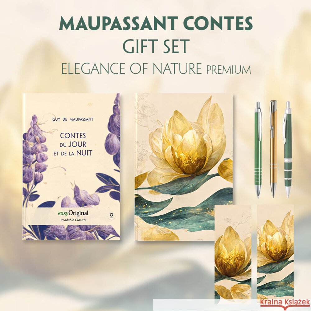 Contes du jour et de la nuit (with audio-online) Readable Classics Geschenkset + Eleganz der Natur Schreibset Premium, m. 1 Beilage, m. 1 Buch Maupassant, Guy de 9783991681250 EasyOriginal - książka