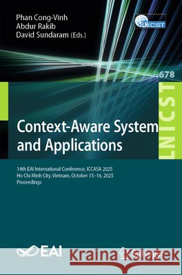 Context-Aware Systems and Applications  9783032243980 Springer Nature Switzerland AG - książka