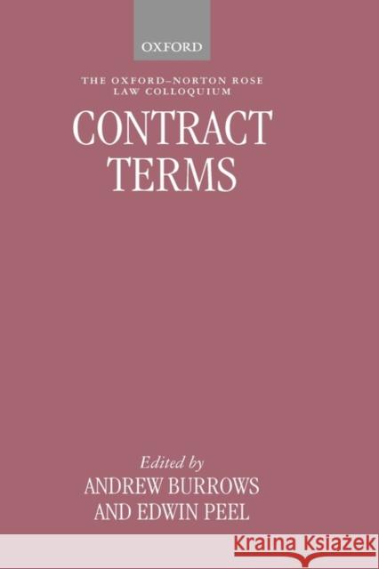 Contract Terms Edwin Peel 9780199229376 Oxford University Press, USA - książka