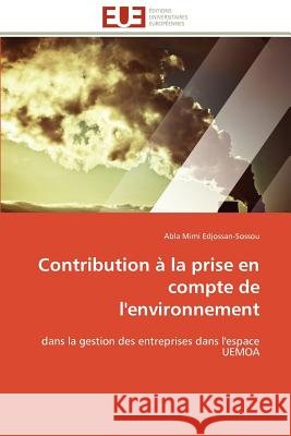 Contribution à la prise en compte de l'environnement Edjossan-Sossou-A 9786131596407 Editions Universitaires Europeennes - książka