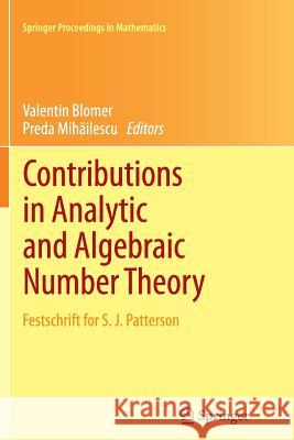 Contributions in Analytic and Algebraic Number Theory: Festschrift for S. J. Patterson Blomer, Valentin 9781489991584 Springer - książka