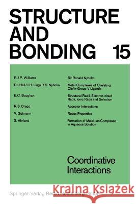 Coordinative Interactions  9783540064107 Springer - książka