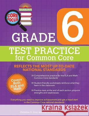 Core Focus Grade 6: Test Practice for Common Core Gray, Christine R. 9781438005928 Barron's Educational Series - książka