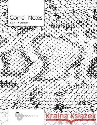 Cornell Notes: B&W Snake Skin Cover - Best Note Taking System for Students, Writers, Conferences. Cornell Notes Notebook. Large 8.5 x &zoo Press 9781726442138 Createspace Independent Publishing Platform - książka