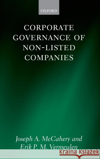 Corp Governance Non Listed Companies C McCahery, Vermeulen 9780199203406 OXFORD UNIVERSITY PRESS - książka