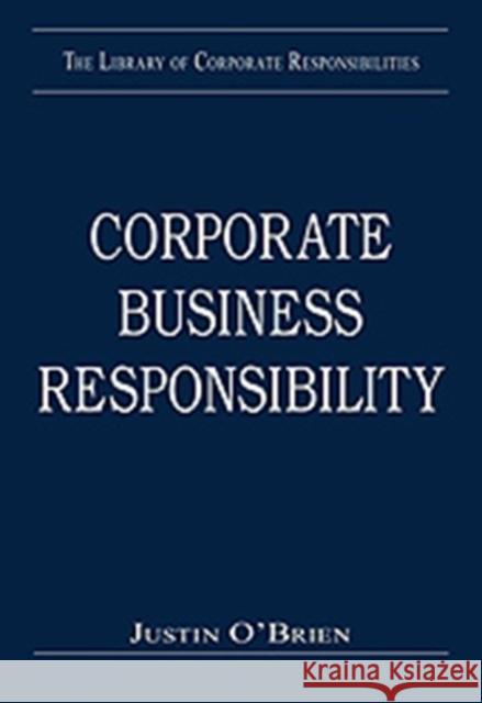Corporate Business Responsibility  9780754628453 SOS FREE STOCK - książka