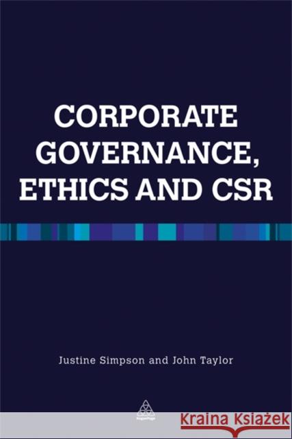 Corporate Governance Ethics and Csr Simpson, Justine 9780749463854  - książka