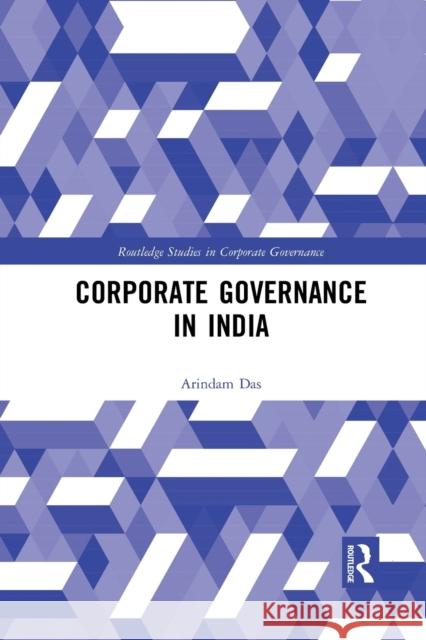 Corporate Governance in India Arindam Das 9781032090535 Routledge - książka