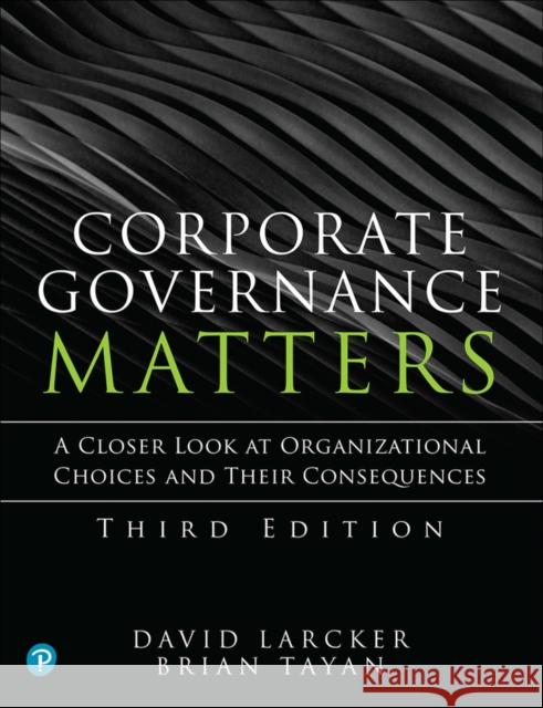 Corporate Governance Matters Brian Tayan 9780136660026 Pearson Education (US) - książka