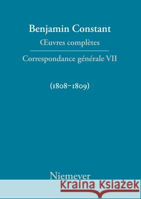 Correspondance générale 1808-1809 Paul Delbouille Robert LeRoy 9783484504578 Max Niemeyer Verlag - książka