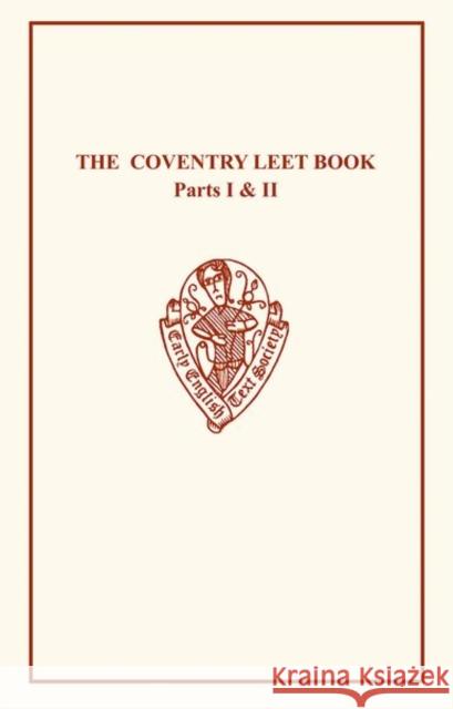 Coventry Leet Book I & II Harris, M. D. 9780859916721 Early English Text Society - książka