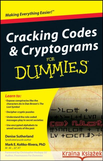 Cracking Codes and Cryptograms For Dummies Mark Koltko-Rivera 9780470591000  - książka