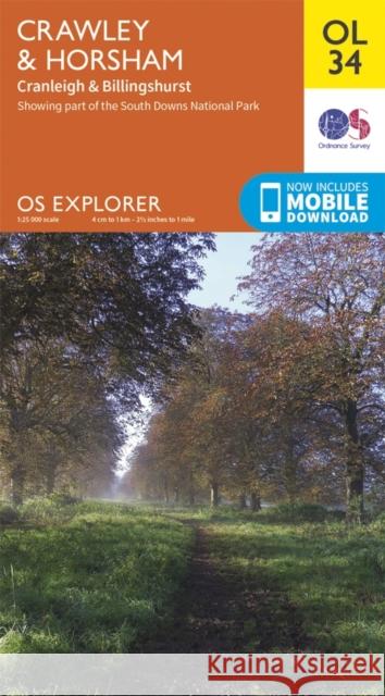 Crawley & Horsham, Cranleigh & Billingshurst Ordnance Survey 9780319242735 Ordnance Survey - książka